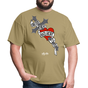 "Cross My Heart" Classic T-Shirt - khaki