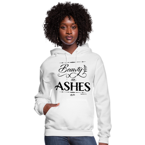 "Beauty for Ashes" Women's Hoodie - Black Print - white