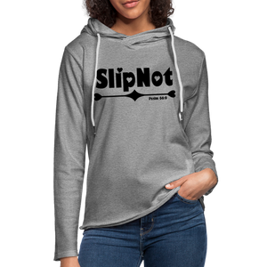 "SlipNot" Unisex Lightweight Terry Hoodie Heart Font - heather gray