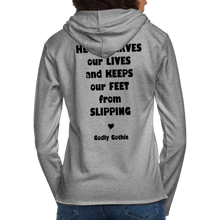 Load image into Gallery viewer, &quot;SlipNot&quot; Unisex Lightweight Terry Hoodie Heart Font - heather gray