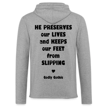 Load image into Gallery viewer, &quot;SlipNot&quot; Unisex Lightweight Terry Hoodie Heart Font - heather gray