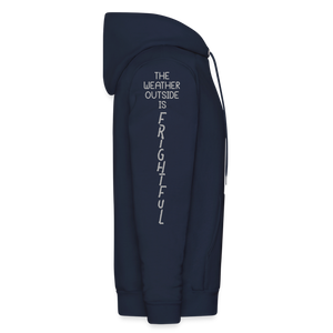 "End Times" Christmas Hoodie - Silver Print - navy