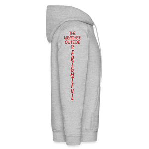 "End Times" Christmas Hoodie - Red Glitz Print - heather gray