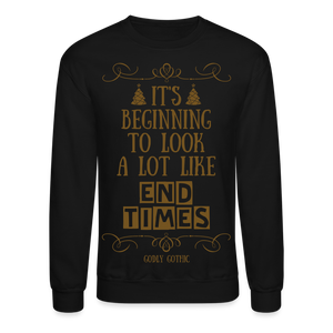 "End Times" Christmas Crewneck Sweatshirt - black