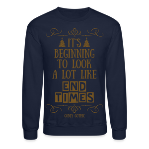 "End Times" Christmas Crewneck Sweatshirt - navy