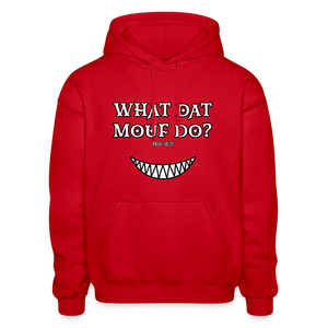 "What Dat Mouf Do" Gildan Heavy Blend Adult Hoodie - red