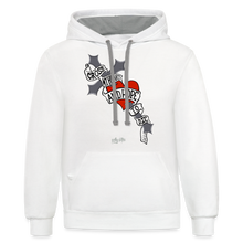 Load image into Gallery viewer, &quot;Cross My Heart&quot; Contrast Hoodie - white/gray