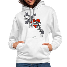 Load image into Gallery viewer, &quot;Cross My Heart&quot; Contrast Hoodie - white/gray