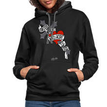 Load image into Gallery viewer, &quot;Cross My Heart&quot; Contrast Hoodie - black/asphalt